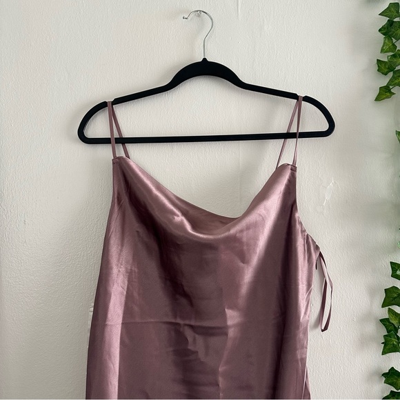 NWT Birdy Grey Lisa midi slip dress in satin dark mauve XL - Picture 7 of 13